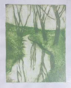 The River Box Winter, collograph Print original 1 of 4 £300